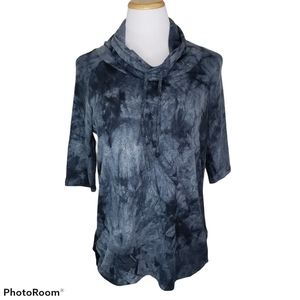 Coin1804 Knit Cowl Neck Tie Dyed Top Size Small